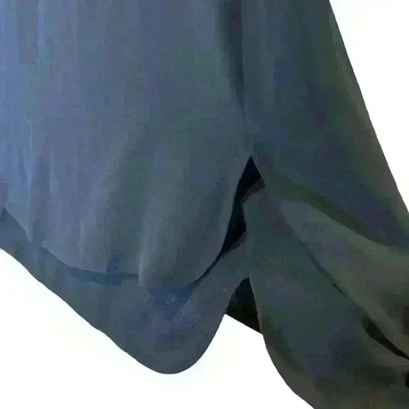 VINCE Double Layer Shirttail Dress Size 4 Black Sheer Lined Cocktail 100% Silk - Picture 5 of 5